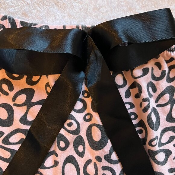 Baby Leopard Print Pants 3-9M Pink Black Animal Print GUC - Picture 2 of 15